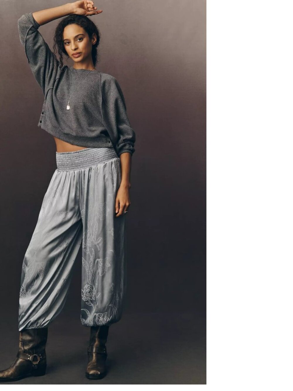 By Anthropologie Jacquard Balloon Pants XL blue color new with tag nwt